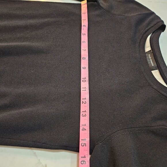 Club Monaco XS Ponte Knit Layered Black & White Asymmetrical Chic Office Top - Picture 8 of 11